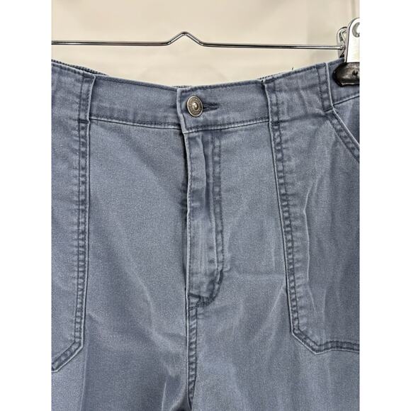 Gloria Vanderbilt Shorts Womens Large Blue Bermudas Cotton Pockets Stretch Waist - Picture 4 of 16